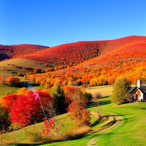 A picturesque countryside landscape with rolling hills, symbolizing creativity and inspiration in the kitchen.