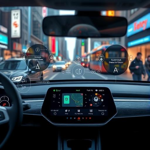 A close-up of a cutting-edge electric car dashboard representing modern financial habits.
