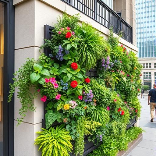Beautifully maintained vertical garden illustrating growth by stepping out of comfort zone