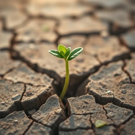 A lush green sprout breaking through the soil