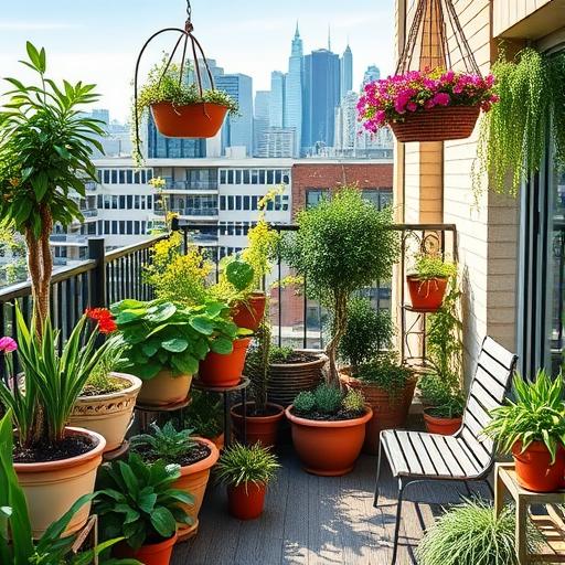 A serene balcony garden portraying a safe and nurturing environment