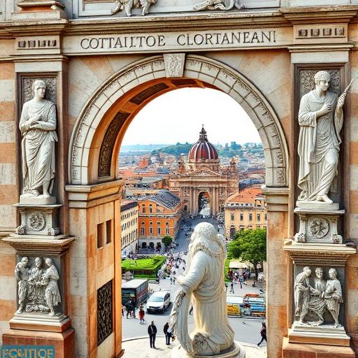 Close-up of the intricate carvings on the Arch of Constantine, representing history and artistry.