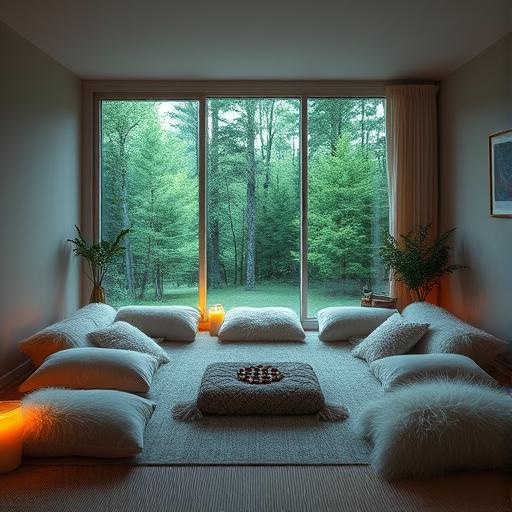A cozy indoor meditation space illustrating the nurturing aspect of leadership