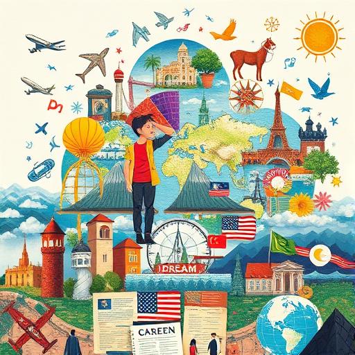 Collage illustrating dreams and visualization