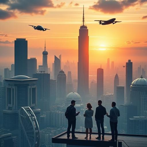 A futuristic cityscape symbolizing ambitious visions