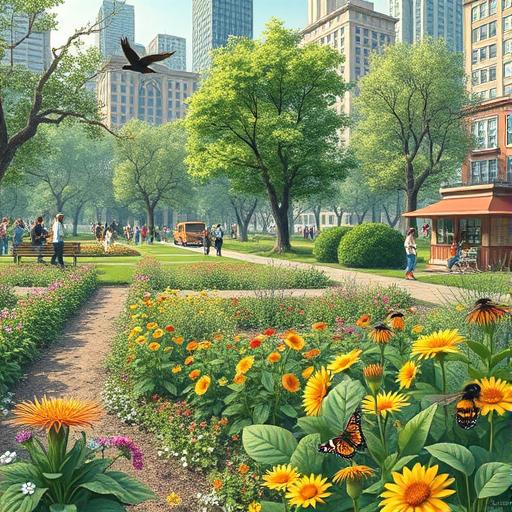 A community garden representing support and collaboration