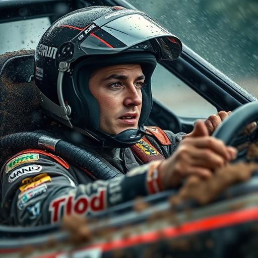 A race car driver racing to victory representing a supportive environment