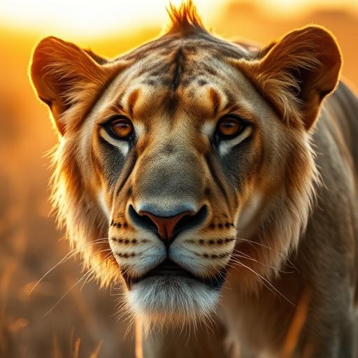 Close-up of a lion's face symbolizing inner strength and confidence