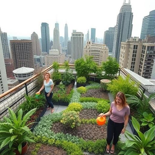 A thriving urban garden oasis illustrating disciplined growth