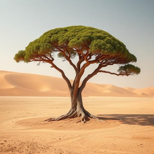 A robust tree standing tall symbolizing growth and consistency
