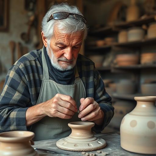 Candid portrait of an elderly artisan, representing wisdom and continuous learning