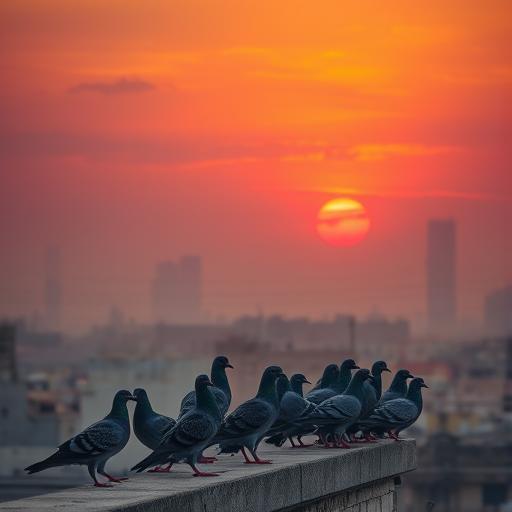 A flock of pigeons on a rooftop, symbolizing growth and resilience