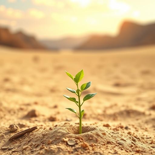 Young plant sprouting symbolizing goal growth and clarity