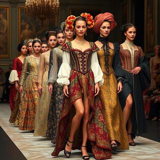 A fashion show, symbolizing overcoming obstacles through creativity and resilience.