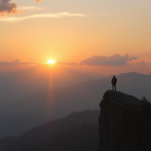 Sunrise over mountainous landscape symbolizing new beginnings