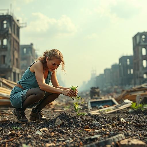 Woman planting seeds symbolizing nurturing gratitude