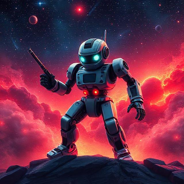 A song called “Robot R Never Say Goodbye!” With lyrics. “[intro] (Yeah!) Yo!) [verse] There was a number one who takes over planet Z. He uses the Power Of Math, Numbers taking over around the galaxy. [pre-chorus] Letters dancing in the light, and now we’re shining through the night, sing like a melody, and Robot R, Set the letters freee! [chorus] Rocket we’re flying high, we go across the sky, and Robot R, never say good bye! Rocket where flying high, we don’t want the numbers taking over and Robot R, never says good bye!!!!!” And Robot R, never say good bye!!!! [outro]” Male. Power Metal.