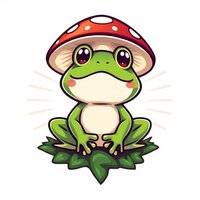 Cute Frog Toadstool Chibi