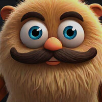 Fluffy Mustached Character