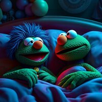 Sesame Street Bedtime Sleep Grover and Kermit