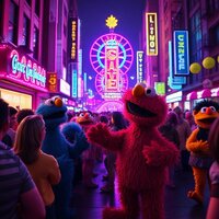 Sesame Street Audience 19 Night Plaza Dancing