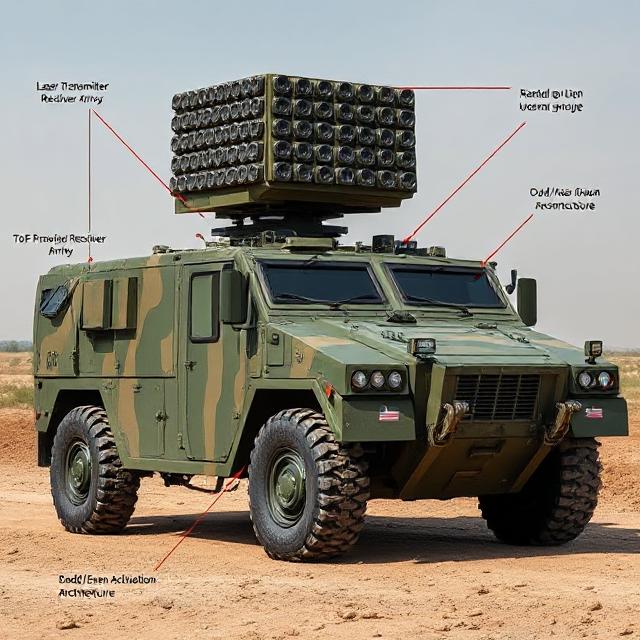 Military Armored Vehicle with RU420D Laser Radar