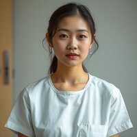 Young Woman in Patient Gown