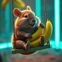 Capybara Eating Bananas