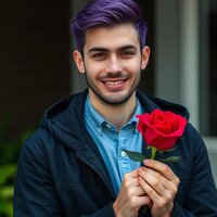 Charming Figure with a Rose