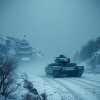 Military Presence in a Frosty Landscape
