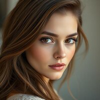 Elegant Brown-Haired Woman