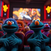 Sesame Street Audience Watching a Movie