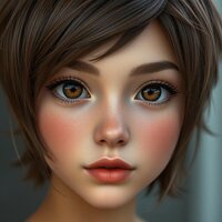 Brown Pixie Cut Girl