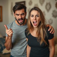 Furious Young Couple