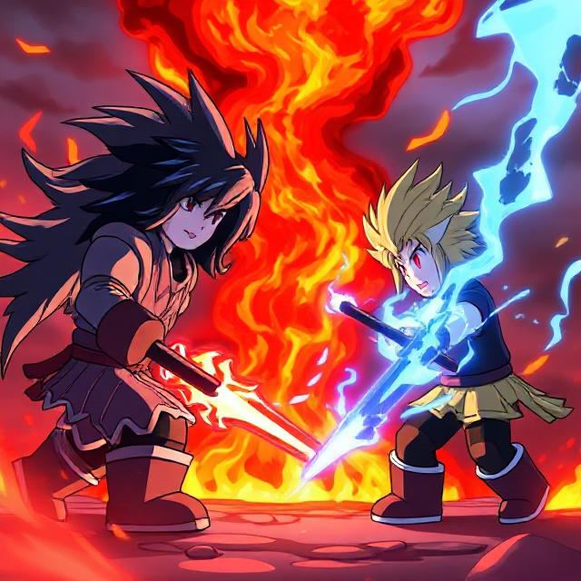 battle of elemental warriors