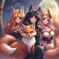 Mystical Fox and Wolf Women