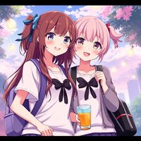 Anime College Girl Duo