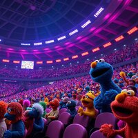Sesame Street Audience at Stadium
