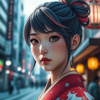 Japanese Woman in City