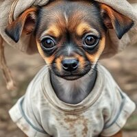 Puppy in a Tattered T-Shirt
