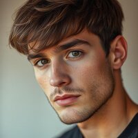 Young Man with Short Brown Hair