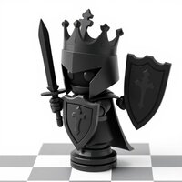 Black Knight with Crown