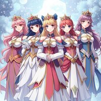 Group of Young Princesses