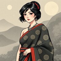 Fubuki in saree