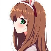 Cute Anime Girl with Bunny Ears