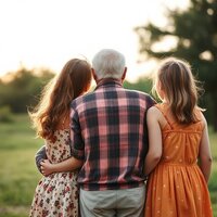 Grandfather and Granddaughters