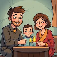 Family in Power Outage