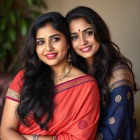 Two Indian Women in Traditional Attire