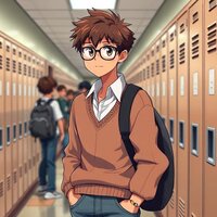 Cute Nerd High Schooler