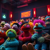 Sesame Street Muppets at Movie Theater